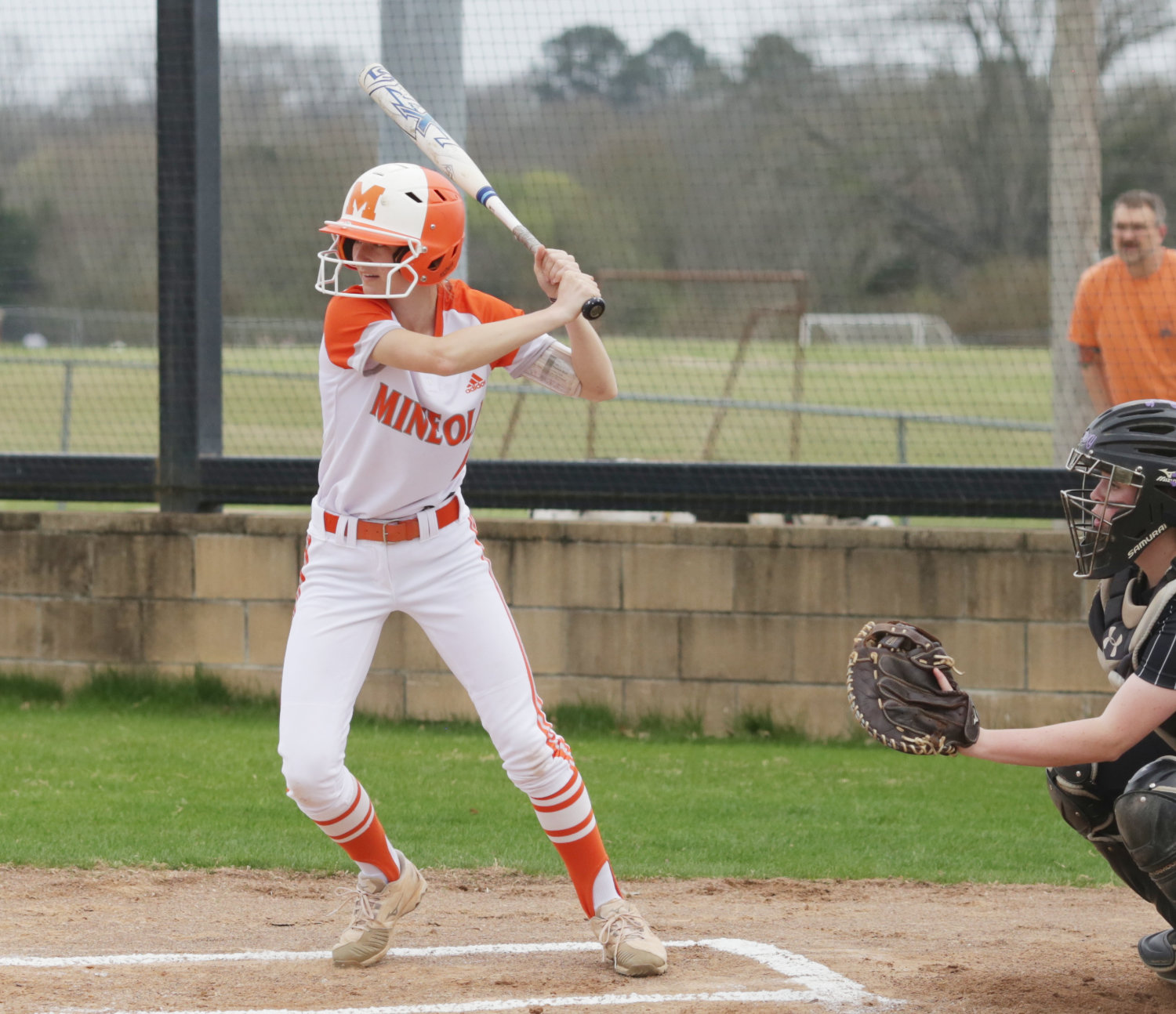 Lady Jacket Emily Wiley collected two base hits in three at bats in the district opener against Winona.